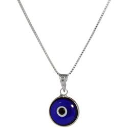CHOOSE YOUR CHARM - Silver Evil Eye Necklace with Evil Eye Protection Charm on 925 Sterling Silver 19 Inch Box Chain