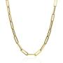 Solid 925 Sterling Silver - 14k Gold Plated - Elongated Rolo Paperclip Necklace - 2.5mm 3mm 4mm - 16-24'' - Very In Fashion Ladies Chain - MADE IN ITALY