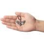 HAQUIL Skull Jewelry Alloy Skull Deaths-Head Hawkmoth Pendant Necklace with Leather Cord for Women and Girls, 19.8''