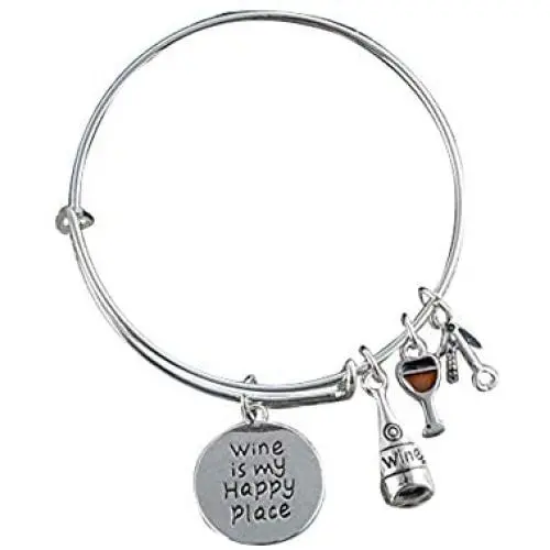Infinity Collection Wine Charm Bracelet, Wine Jewelry, Wine is My Happy Place, Wine Lovers Gifts for Women Infinity Collection Wine Charm Bracelet, Wine Jewelry, Wine is My Happy Place, Wine Lovers Gifts for Women