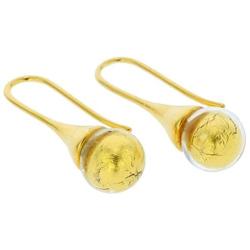 GlassOfVenice Murano Glass Drop Earrings - Liquid Gold