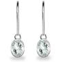 Sterling Silver Genuine or Synthetic Gemstone 7x5mm Oval Bezel-Set Dangle Leverback Earrings