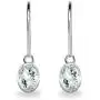 Sterling Silver Genuine or Synthetic Gemstone 7x5mm Oval Bezel-Set Dangle Leverback Earrings Sterling Silver Genuine or Synthetic Gemstone 7x5mm Oval Bezel-Set Dangle Leverback Earrings
