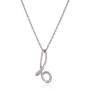 Sterling Silver Cursive Script Initial ''B'' Pendant Necklace, 18''