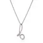 Sterling Silver Cursive Script Initial ''B'' Pendant Necklace, 18''