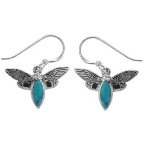Boma Jewelry Sterling Silver Turquoise Firefly Dangle Earrings