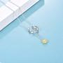 POPLYKE Sunflower Daisy Necklace S925 Sterling Silver Horseshoe Pendant Necklace for Women