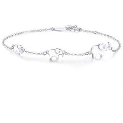 BlingGem 3 Elephants Bracelet for 3 Generation 925 Sterling Silver Elephant Bracelet Women Animal Jewelry Mothers Gift for Mom Daughter Generations Family
