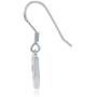Sterling Silver Created Blue Opal Horseshoe Horse Dangle Earrings