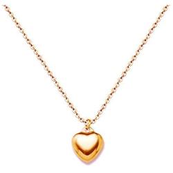 Christmas Gift MVCOLEDY Jewelry 18 K gold Plated Stainless Steel Mini Peach Heart of Gold Necklace, Dainty Minimalist Necklace for women,Gift for Mom.