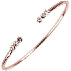 Soul Chic LLC 18K Gold Plated Bracelet/Rose Gold/Stainless Steel Silver | Minimalist Open Cuff Bangle Jewelry | Layering Gold Bracelets for Women | Stackable Rose Gold Bracelet