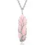 XIANNVXI Tree of Life Wire Wrapped Crystal Point Pendant Necklace Reiki Healing Crystal Stone Necklaces Natural Hexagonal Gemstone Quartz Jewelry for Women