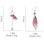 D.Rosse Unique Asymmetry Big Monarch Colorful Butterfly Wing Drop Dangle Earrings Crystal Dragonfly Wing Earrings Fashion Insect Jewelry For Women Girls Teens Gifts