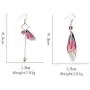 D.Rosse Unique Asymmetry Big Monarch Colorful Butterfly Wing Drop Dangle Earrings Crystal Dragonfly Wing Earrings Fashion Insect Jewelry For Women Girls Teens Gifts