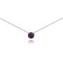 Sterling Silver Purple Solitaire Choker Necklace Made with Swarovski Crystal