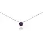 Sterling Silver Purple Solitaire Choker Necklace Made with Swarovski Crystal Sterling Silver Purple Solitaire Choker Necklace Made with Swarovski Crystal