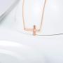 WINNICACA s925 Sterling Silver Simple Sideways Cross Choker Necklace Dainty Jewelry for Women Men Teens Mothers Day Birthday Nurses Day Christmas Gifts , 14 inches to 16 inches