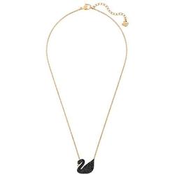 SWAROVSKI Womens Iconic Swan Jewelry Collection, Rose Gold Finish, Black Crystals