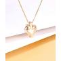 Eterstarly Wish Stone Pendant Necklace with Red Birthstone Heart Crystal, 18K Rose Gold Plated, 16.4'' + 2''