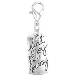 Its All About...You! Find Joy in The Journey Stainless Steel Clasp Clip on Charm 77V