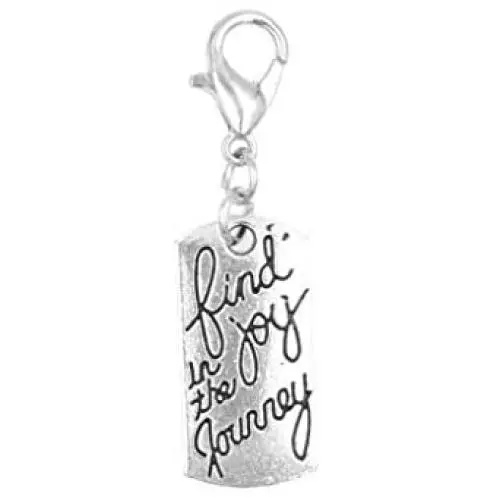 Its All About...You! Find Joy in The Journey Stainless Steel Clasp Clip on Charm 77V