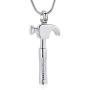 mingkejw Cremation Jewelry for Ashes Hammer Urn Necklaces for Ashes for Men Stainless Steel Keepsake Memorial Jewelry for Human