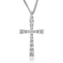 ELEGANZIA Sterling Silver Cross Necklace for Women Girls, Silver Cross Chain with Cubic Zirconia Cross Pendant, Religious Christian Jewelry