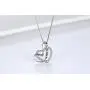 Cuoka Sterling Silver Double Heart Necklace Engraved I Love You Forever Pendant Gift for Her CZ Jewelry I Love You Mom Necklace