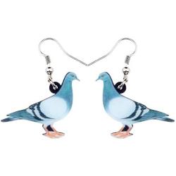 NEWEI Acrylic Pigeon Bird Earrings Big Long Drop Dangle Sweet Parrot Animal Jewelry For Women Girl Charm Gift