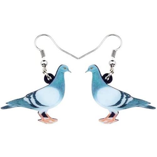 NEWEI Acrylic Pigeon Bird Earrings Big Long Drop Dangle Sweet Parrot Animal Jewelry For Women Girl Charm Gift