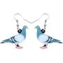 NEWEI Acrylic Pigeon Bird Earrings Big Long Drop Dangle Sweet Parrot Animal Jewelry For Women Girl Charm Gift