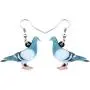NEWEI Acrylic Pigeon Bird Earrings Big Long Drop Dangle Sweet Parrot Animal Jewelry For Women Girl Charm Gift NEWEI Acrylic Pigeon Bird Earrings Big Long Drop Dangle Sweet Parrot Animal Jewelry For Women Girl Charm Gift