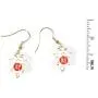 ''Little Maneki Neko'' Beckoning Lucky White Cat Porcelain Earrings, Dangle 1.5 Inches