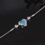 CiNily Opal Heart Bracelet for Women Girls 18K Gold Plated Adjustable Bracelets for Her