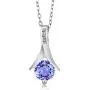 Gem Stone King 925 Sterling Silver Blue Tanzanite and White Diamond Pendant Earrings Set For Women (2.75 Cttw with 18 Inch Silver Chain) Gem Stone King 925 Sterling Silver Blue Tanzanite and White Diamond Pendant Earrings Set For Women (2.75 Cttw with 18 Inch Silver Chain)