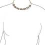 Bling Jewelry Fashion Brown Oval Link Tortoise Shell Collar Necklace for Women for Teen 14K Gold Plated Stainless Steel Toggle Clasp