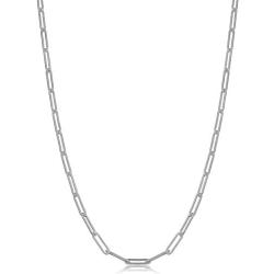 KoolJewelry Sterling Silver 2.9 mm Paperclip Chain Necklace for Men and Women