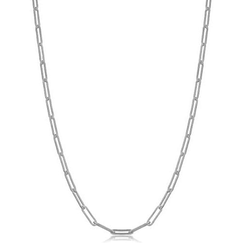 KoolJewelry Sterling Silver 2.9 mm Paperclip Chain Necklace for Men and Women