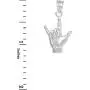 925 Sterling Silver I Love You Hand Sign Language Charm Pendant 925 Sterling Silver I Love You Hand Sign Language Charm Pendant