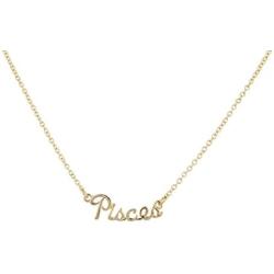 Lux Accessories Girls Silvertone and Goldtone Script Name Horoscope Zodiac Sign Necklace