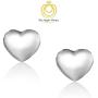 Big Apple Hoops - High Polished Sterling Silver Stylish Hollow Puffed Heart Shaped Stud Earrings Made from Solid 925 Sterling Silver in Rose Gold Polish Fashion Gift for Men, Teens, Women