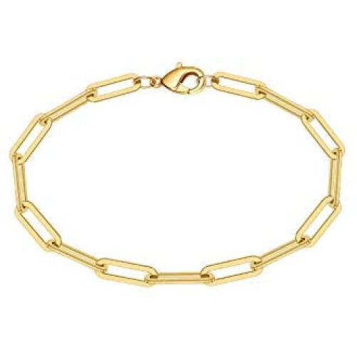 Turandoss Gold Paperclip Link Chain Necklace Bracelet Set, 14K Gold Plated Dainty Oval Link Chain Necklace Bracelet Anklet Paperclip Chain Gold Jewelry Set for Women Girls