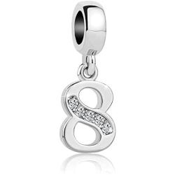 LovelyCharms 0-9 Number Charm Dangle Bead for Bracelet Necklace