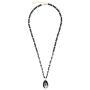RIAH FASHION Bohemian Natural Stone Bead Long Necklace - Multi Layer Drape, Sparkly Crystal, Genuine Wood Pendant Charm Statement Chain
