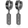 Xusamss Punk Jewelry Body Piercing Stainless Steel Huggie Hoop Earrings Blade Drop Dangle Earrings