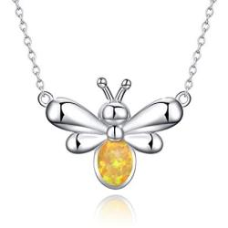 CHENGHONG Bee Necklace for Women 925 Sterling Silver Bumble Honey Bee Necklace Queen Bee Necklace for Women Cute Animal Jewelry Gift for Her