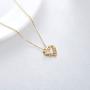 Blocaci 14K Yellow Gold Heart Pendant Necklaces for Women Girls Moissanite Pearl Necklaces Love Jewelry for Wife Daughter Mother, 16+1+1 Inch