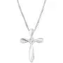 .925 Sterling Silver Diamond Accent Looped Cross Pendant Necklace with 18'' Box Chain (I Color, I1 Clarity)