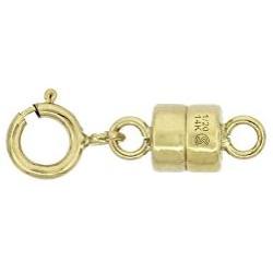 14k Gold-Filled 4 mm Magnetic Clasp Converter for Light Necklaces USA, Square Edge 5.5 mm Spring Ring