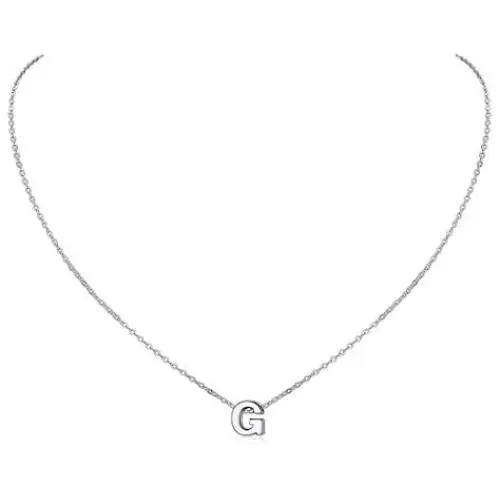 ChicSilver 925 Sterling Silver Letter A-Z Pendant Necklace, Dainty Small Initial Necklace for Women, Silver/Gold (with Gift Box)